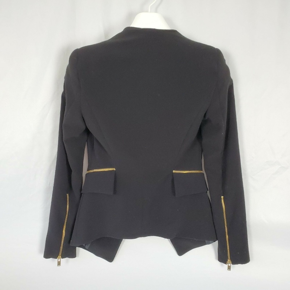 Zara Basic Blazer Jacket Moto Zippers W1331 - Picture 2 of 4